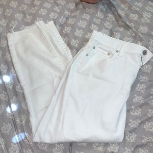 Plain White High Rise Jeans